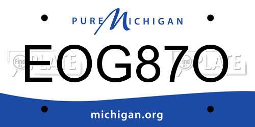 EOG87O Michigan License Plate