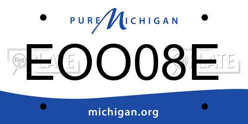 EOO08E Michigan License Plate