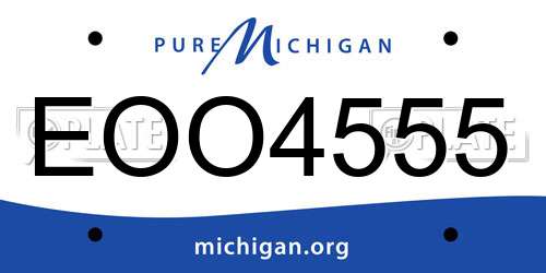 EOO4555 Michigan License Plate