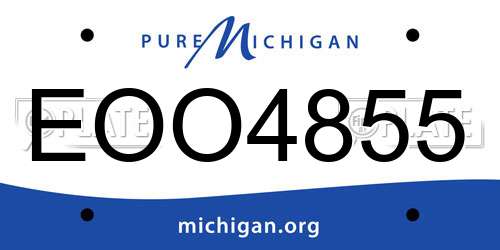 EOO4855 Michigan License Plate