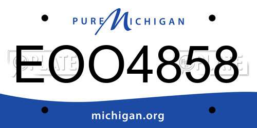 EOO4858 Michigan License Plate