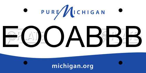 EOOABBB Michigan License Plate