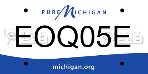 EOQ05E Michigan License Plate