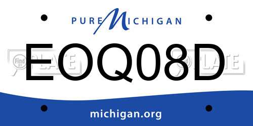 EOQ08D Michigan License Plate