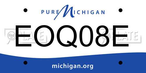 EOQ08E Michigan License Plate