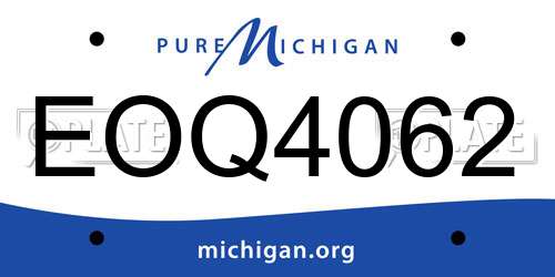EOQ4062 Michigan License Plate