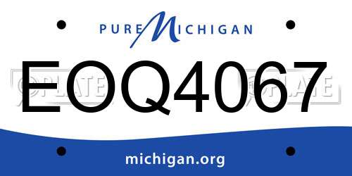 EOQ4067 Michigan License Plate