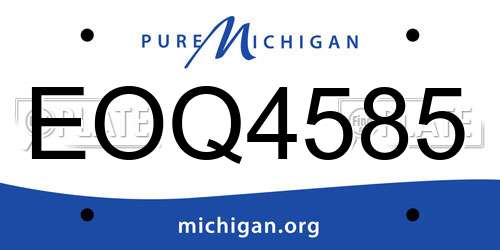 EOQ4585 Michigan License Plate