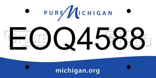EOQ4588 Michigan License Plate