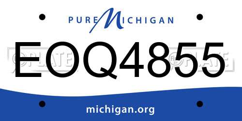 EOQ4855 Michigan License Plate