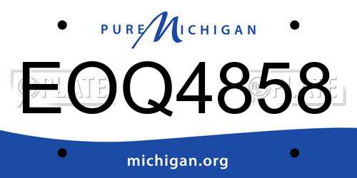 EOQ4858 Michigan License Plate