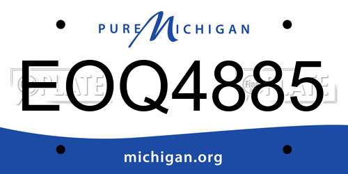 EOQ4885 Michigan License Plate