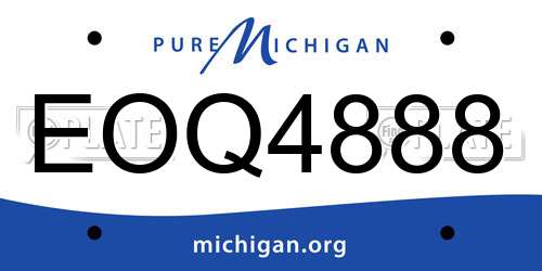 EOQ4888 Michigan License Plate
