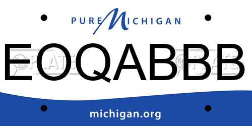 EOQABBB Michigan License Plate
