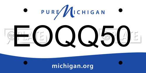 EOQQ50 Michigan License Plate