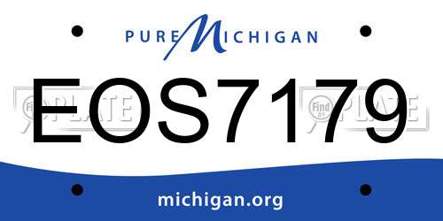 EOS7179 Michigan License Plate