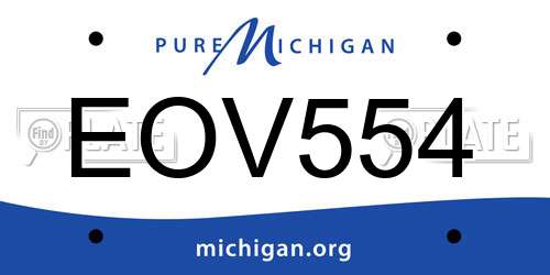 EOV554 Michigan License Plate