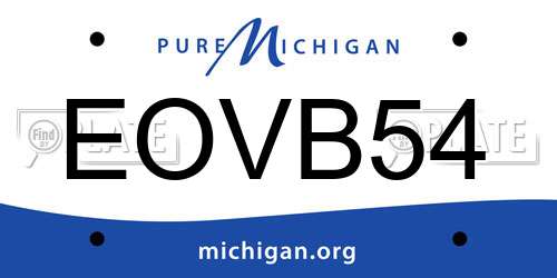 EOVB54 Michigan License Plate