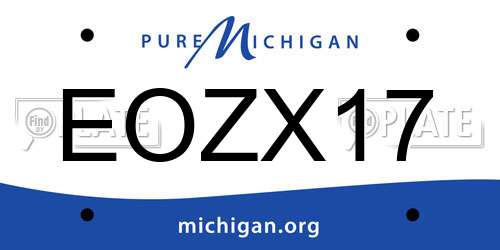 EOZX17 Michigan License Plate