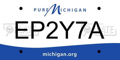 EP2Y7A Michigan License Plate
