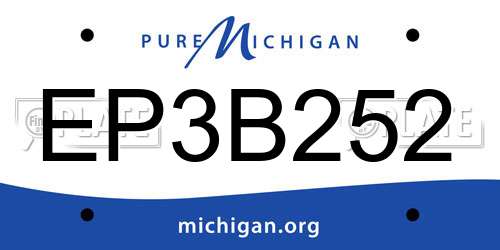 EP3B252 Michigan License Plate