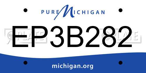 EP3B282 Michigan License Plate