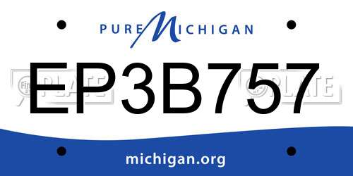 EP3B757 Michigan License Plate