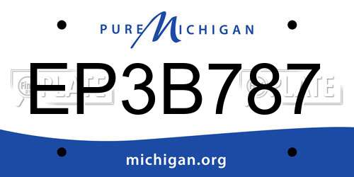 EP3B787 Michigan License Plate