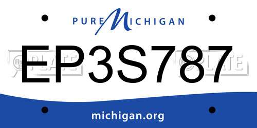 EP3S787 Michigan License Plate