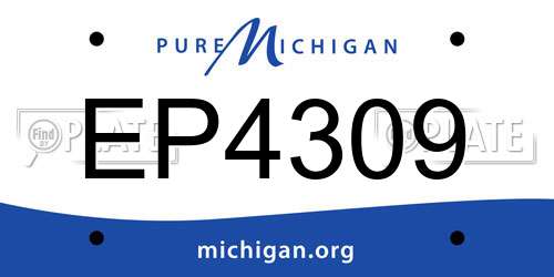 EP4309 Michigan License Plate