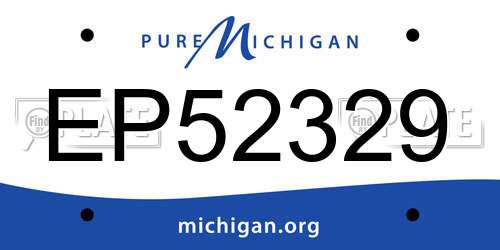 EP52329 Michigan License Plate