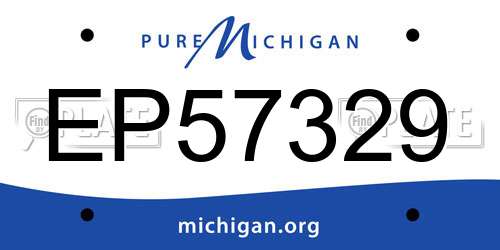 EP57329 Michigan License Plate