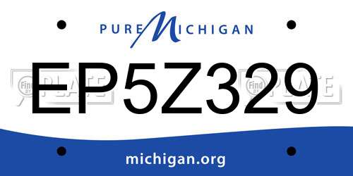 EP5Z329 Michigan License Plate