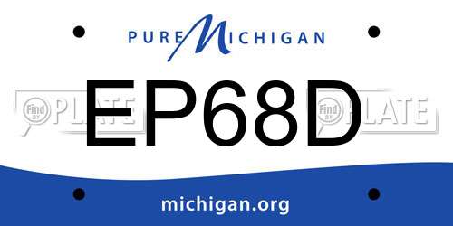 EP68D Michigan License Plate