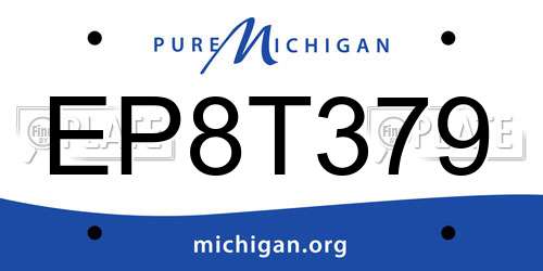EP8T379 Michigan License Plate