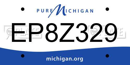 EP8Z329 Michigan License Plate