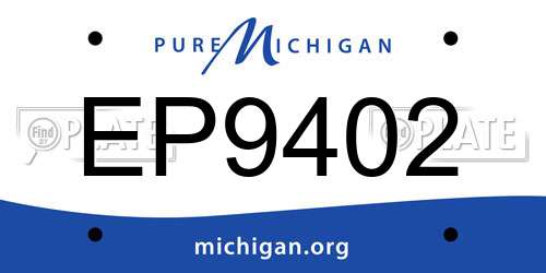 EP9402 Michigan License Plate
