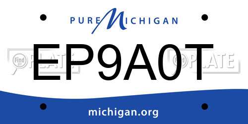EP9A0T Michigan License Plate