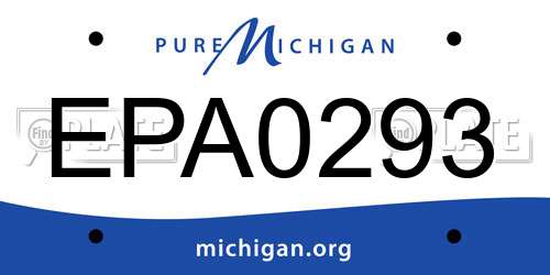 EPA0293 Michigan License Plate
