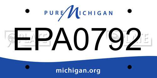 EPA0792 Michigan License Plate