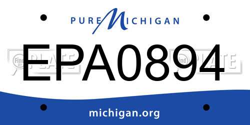 EPA0894 Michigan License Plate