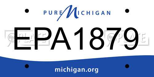 EPA1879 Michigan License Plate