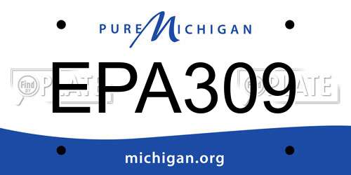 EPA309 Michigan License Plate