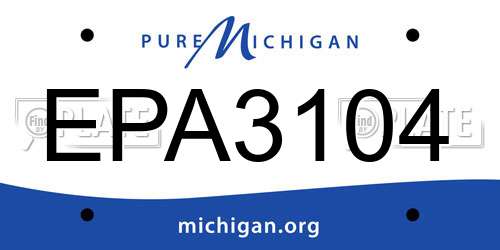 EPA3104 Michigan License Plate