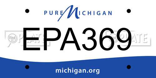 EPA369 Michigan License Plate
