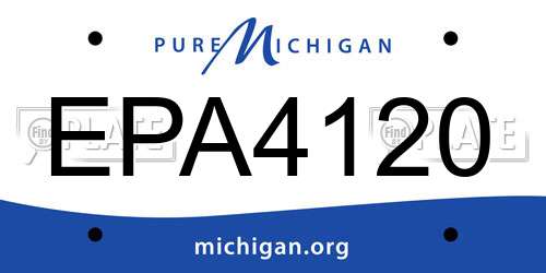 EPA4120 Michigan License Plate