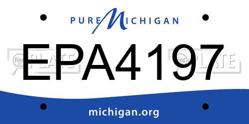 EPA4197 Michigan License Plate