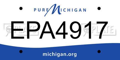 EPA4917 Michigan License Plate