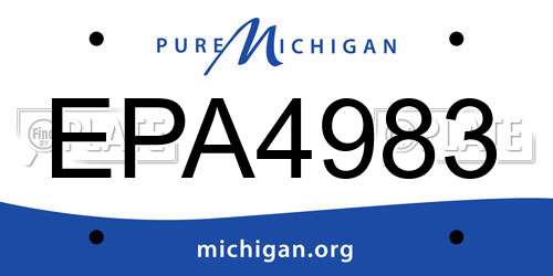 EPA4983 Michigan License Plate