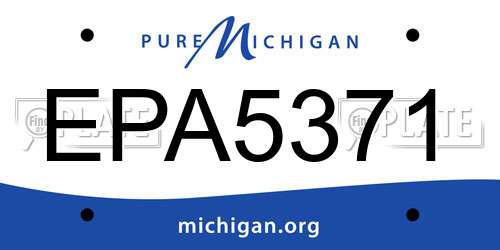 EPA5371 Michigan License Plate